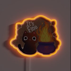 It S Fine Witchy Cat RGB Neon Sign