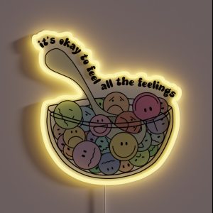 It S Okay To Feel All The Feels ABA Therapist Speech Therapy BCBA Mental Health RBT AAC RGB Neon Sign