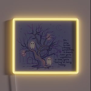 It S Okay To Feel Unhappy Sometimes Spooky Ghosts RGB Neon Sign It S Okay To Feel Unhappy Sometimes Spooky Ghosts RGB Neon Sign