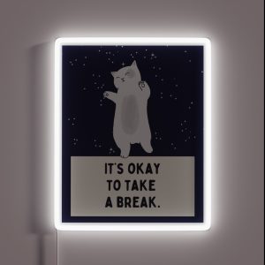 Its OK To Take A Break Cat RGB Neon Sign