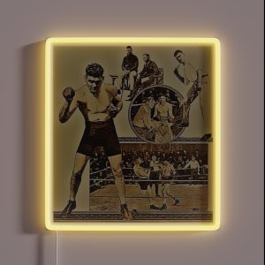 JACK DEMPSEY Legendary Boxer 1920 S Montage RGB Neon Sign