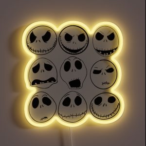 Jack Skellington Facial Expressions RGB Neon Sign