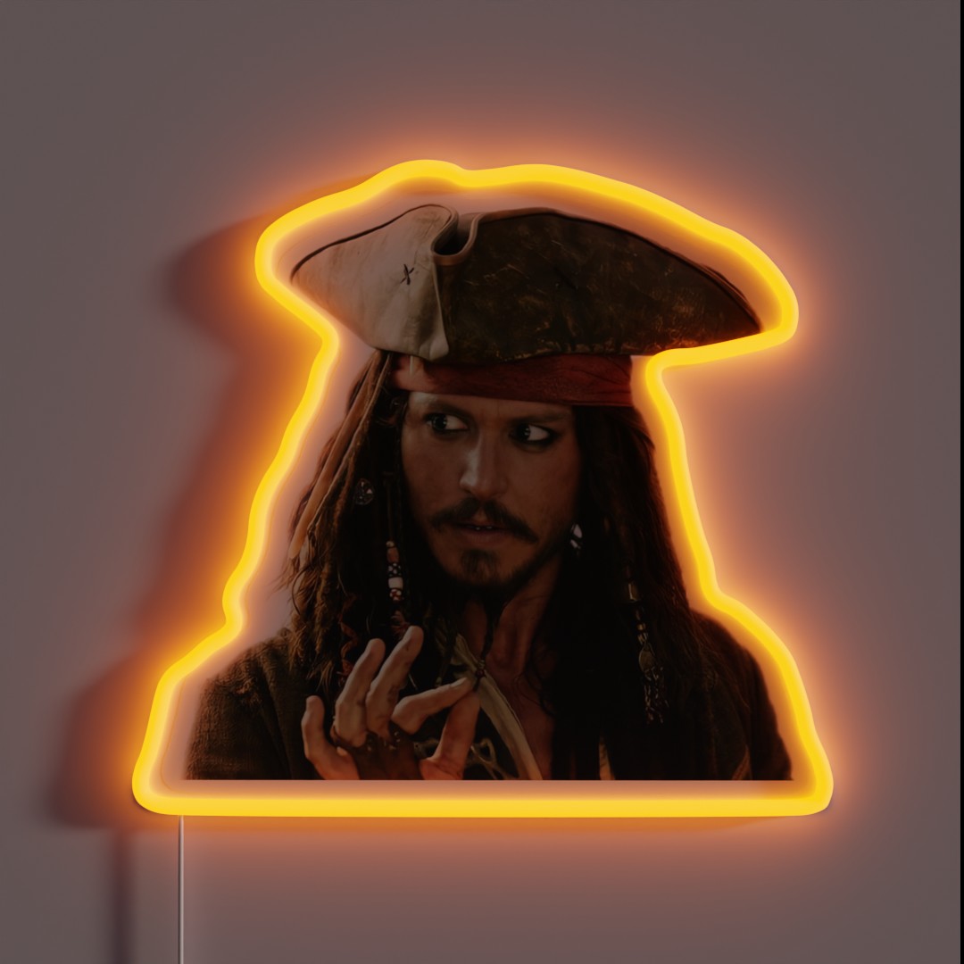 Jack Sparrow Pirates Of The Caribbean RGB Neon Sign Jack Sparrow Pirates Of The Caribbean RGB Neon Sign