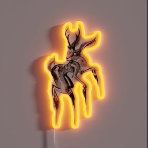 Jackalope Spirit Watercolor Painting Spirit Animals Ghost Animal RGB Neon Sign
