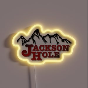 Jackson Hole Wyoming Mountains Ski RGB Neon Sign Jackson Hole Wyoming Mountains Ski RGB Neon Sign