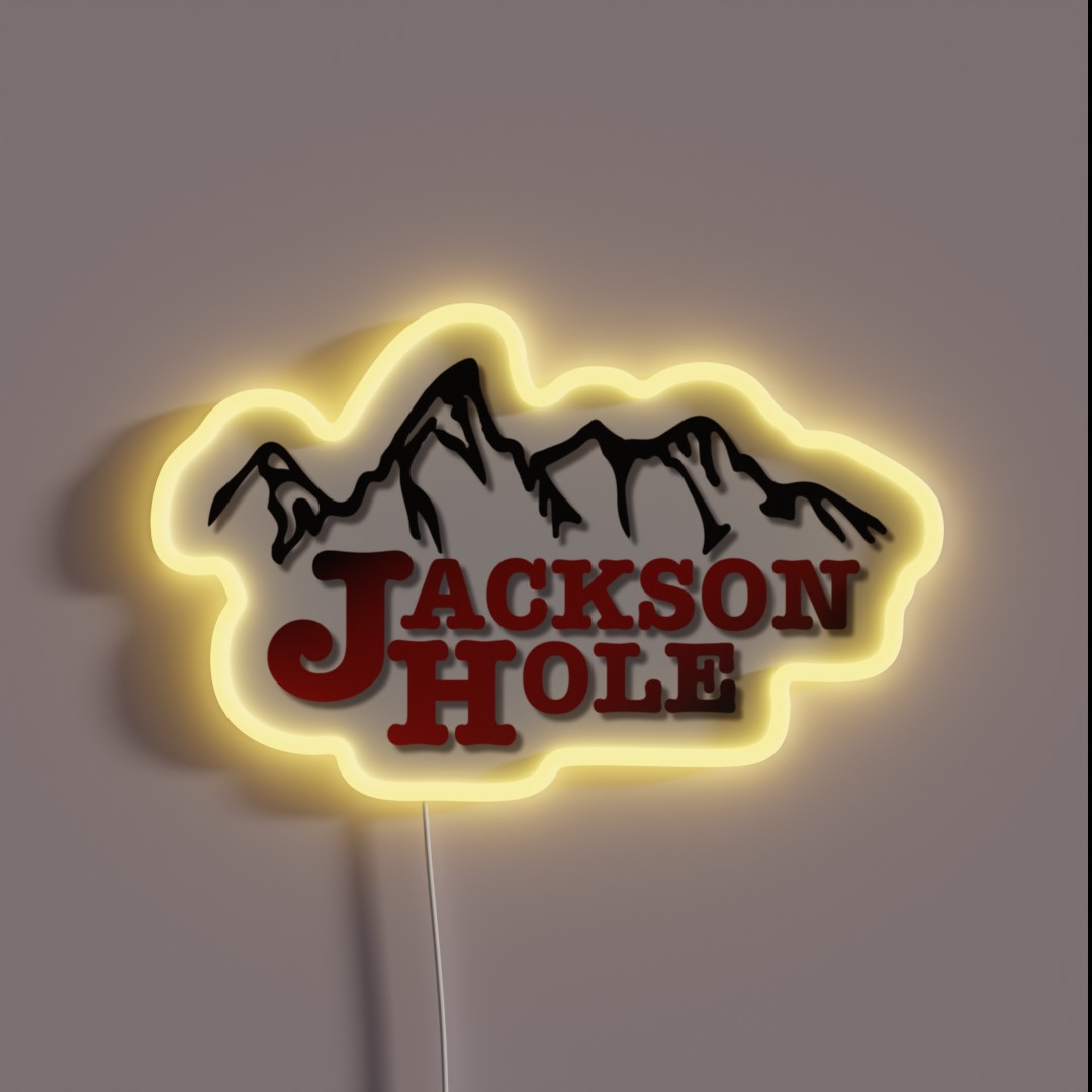 Jackson Hole Wyoming Mountains Ski RGB Neon Sign Jackson Hole Wyoming Mountains Ski RGB Neon Sign