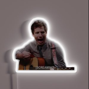 Jake Peralta Screaming With Guitar RGB Neon Sign