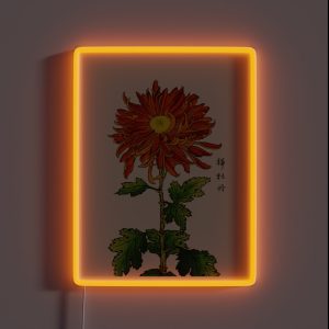 Japanese Chrysanthemum Orange And Gold RGB Neon Sign