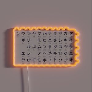 Japanese Katakana Chart RGB Neon Sign