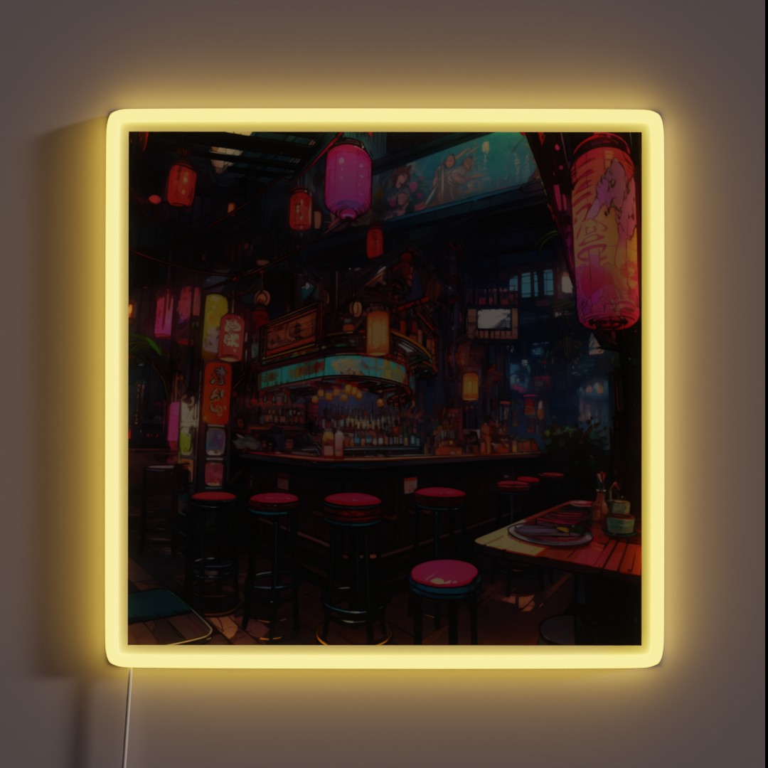 Japanese Neon Lit Nightlife Bar RGB Neon Sign Japanese Neon Lit Nightlife Bar RGB Neon Sign