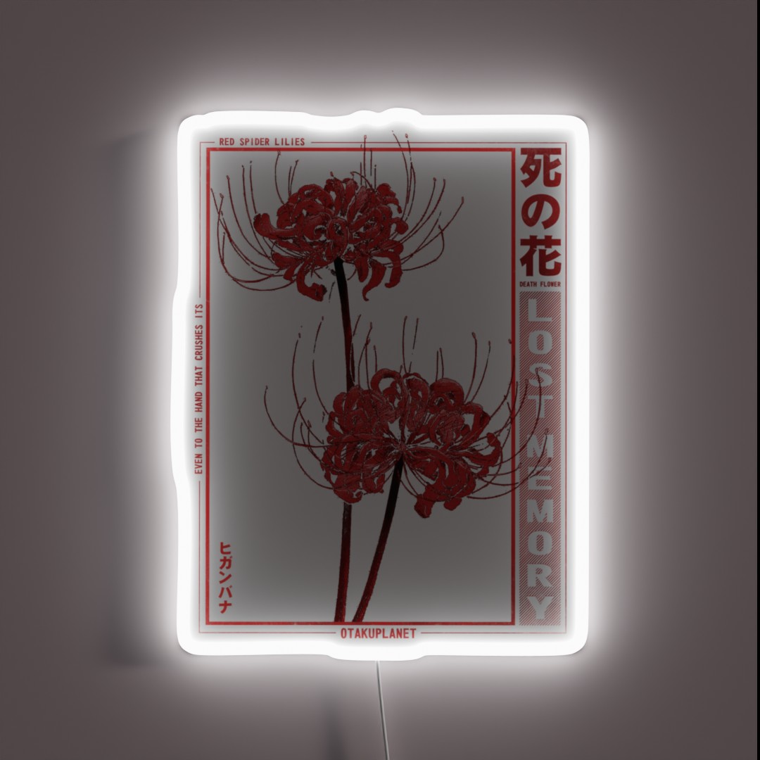 Japanese Spider Lily In Grunge Anime RGB Neon Sign Japanese Spider Lily In Grunge Anime RGB Neon Sign