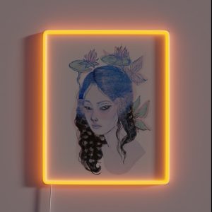 Japanese Waterlily Mermaid RGB Neon Sign