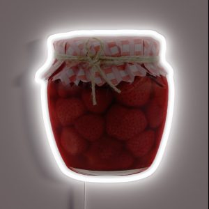 Jar Of Strawberry Preserves RGB Neon Sign Jar Of Strawberry Preserves RGB Neon Sign