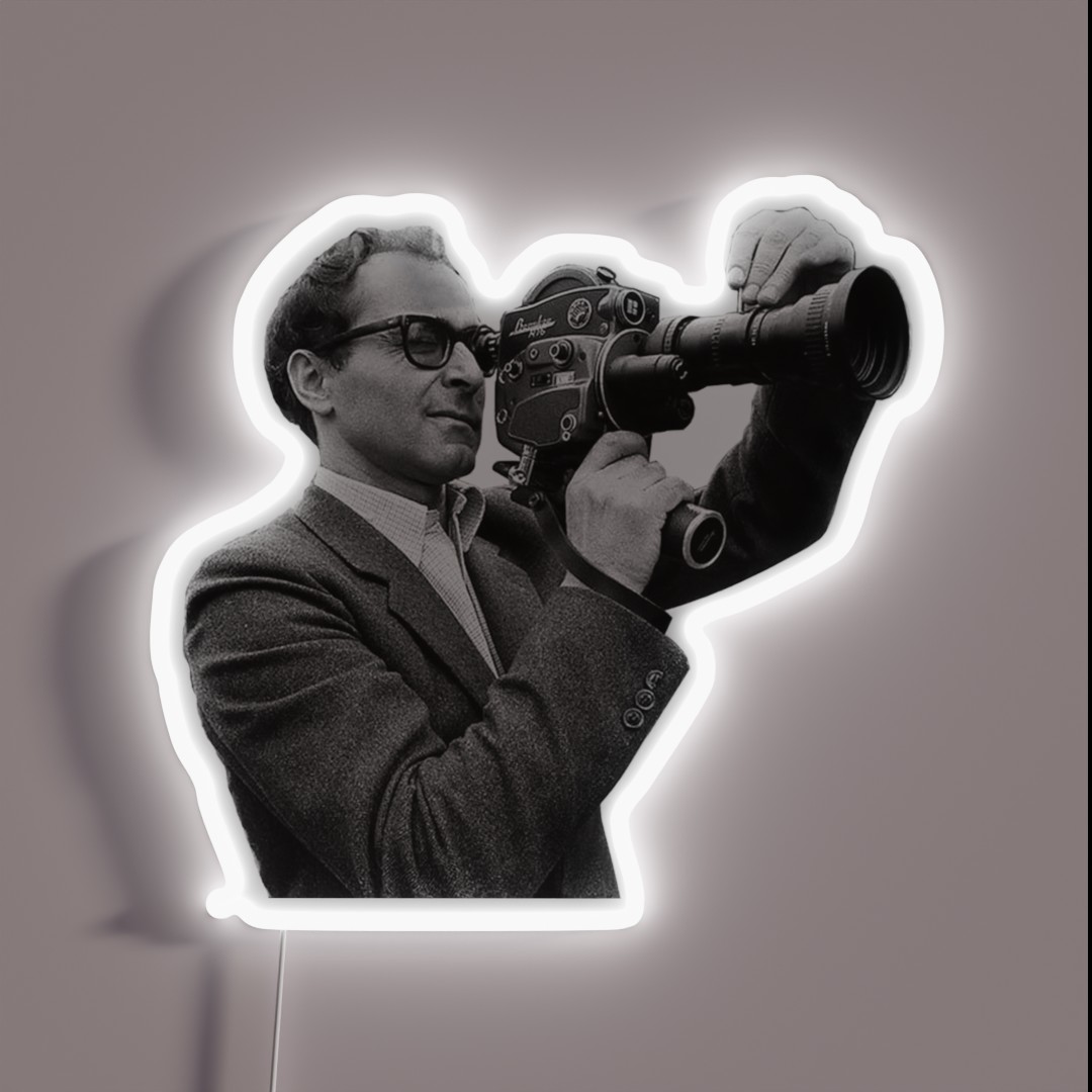 Jean Luc Godard With Camera RGB Neon Sign Jean Luc Godard With Camera RGB Neon Sign
