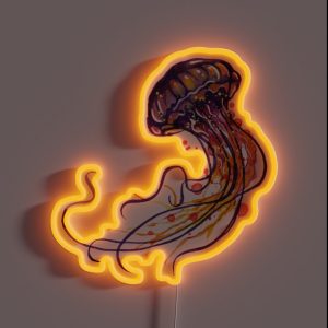 Jellyfish Watercolor RGB Neon Sign