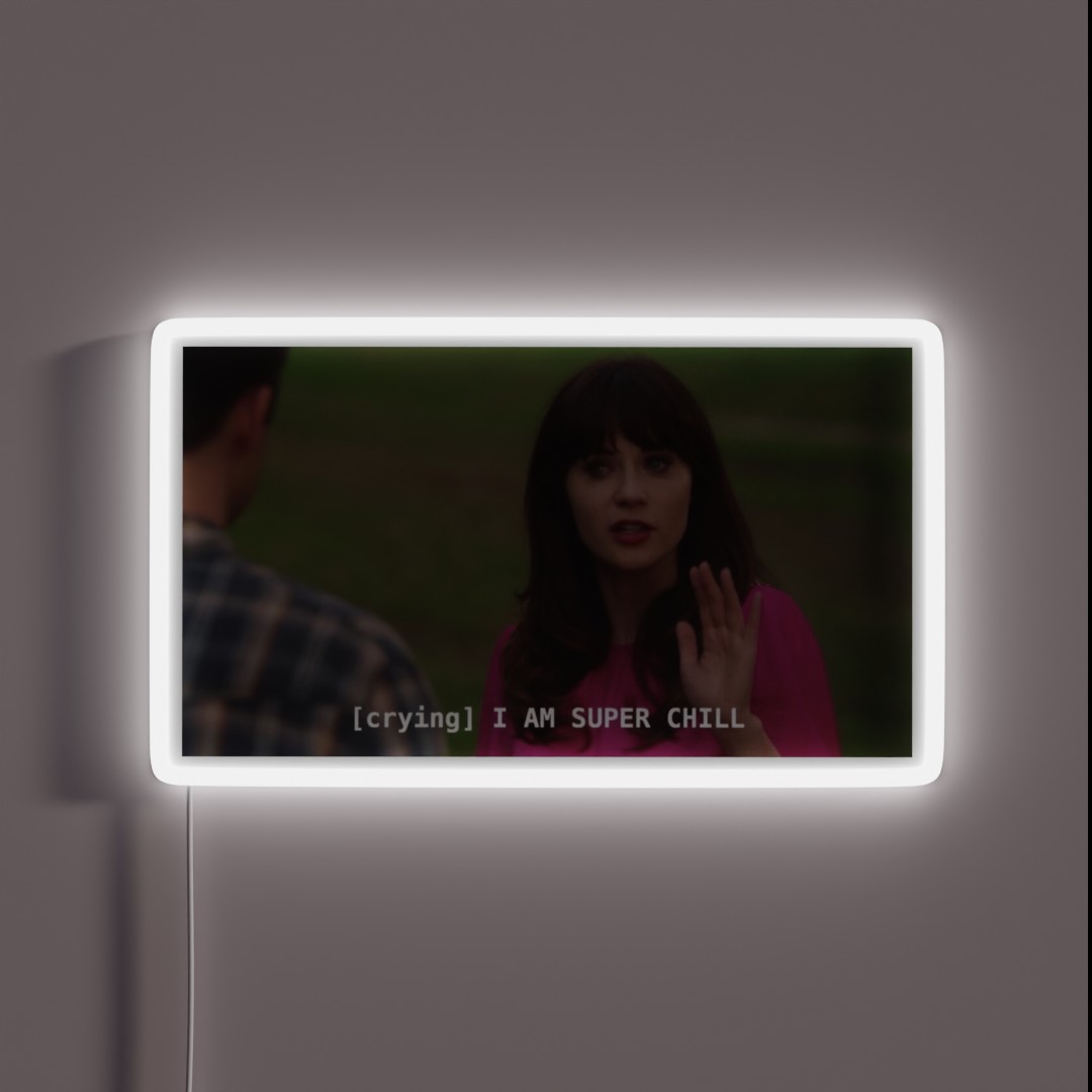 Jessica Day Super Chill Meme RGB Neon Sign Jessica Day Super Chill Meme RGB Neon Sign
