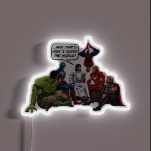 Jesus And The Superheroes RGB Neon Sign Jesus And The Superheroes RGB Neon Sign