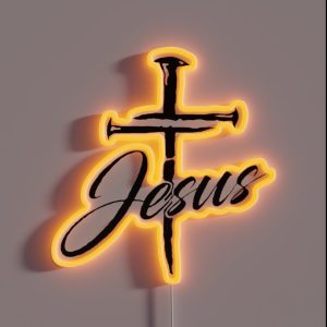 Jesus Christ Cross Nails RGB Neon Sign
