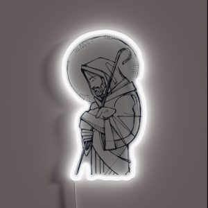 Jesus Christ Good Shepherd Ink Illustration RGB Neon Sign Jesus Christ Good Shepherd Ink Illustration RGB Neon Sign
