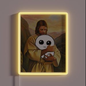 Jesus Holding Autism Creature Tbh Creature RGB Neon Sign Jesus Holding Autism Creature Tbh Creature RGB Neon Sign