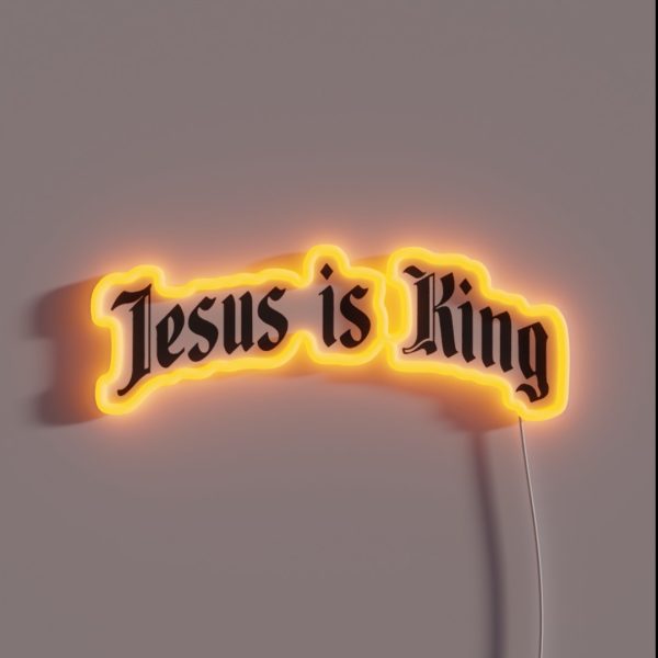 Jesus Is King Cool Fun RGB Neon Sign
