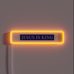 Jesus Is King Kanye West Yellow On Blue RGB Neon Sign