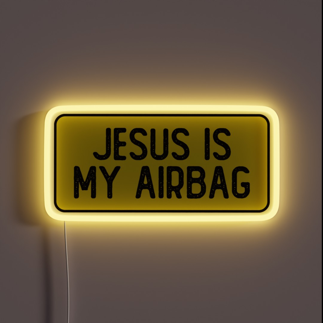 Jesus Is My Airbag Cool Christian RGB Neon Sign Jesus Is My Airbag Cool Christian RGB Neon Sign