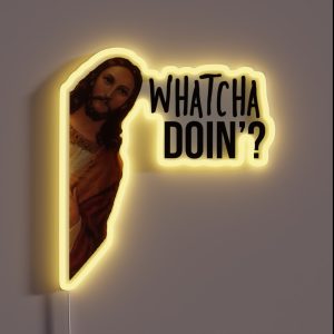 Jesus Is Watching Meme RGB Neon Sign Jesus Is Watching Meme RGB Neon Sign