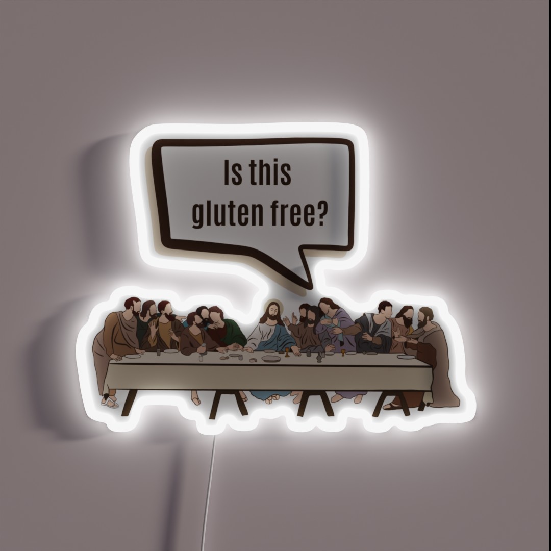 Jesus Last Supper Gluten Free RGB Neon Sign Jesus Last Supper Gluten Free RGB Neon Sign