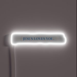 JESUS LOVES YOU Blue RGB Neon Sign