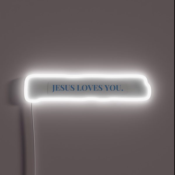 JESUS LOVES YOU Blue RGB Neon Sign