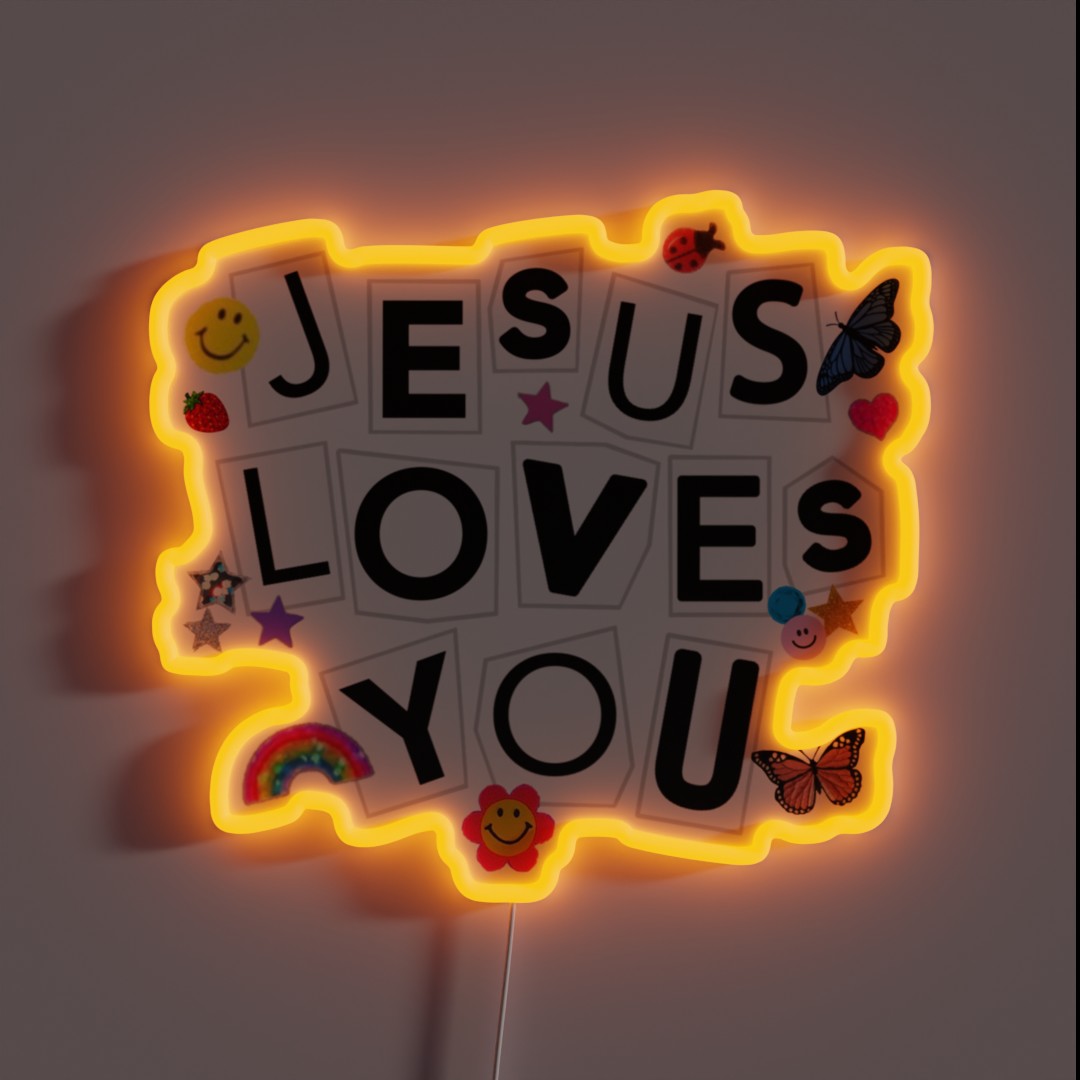 Jesus Loves You Sour Inspired RGB Neon Sign Jesus Loves You Sour Inspired RGB Neon Sign
