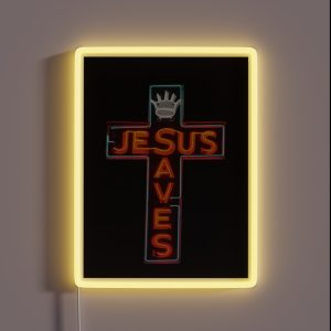 Jesus Saves RGB Neon Sign