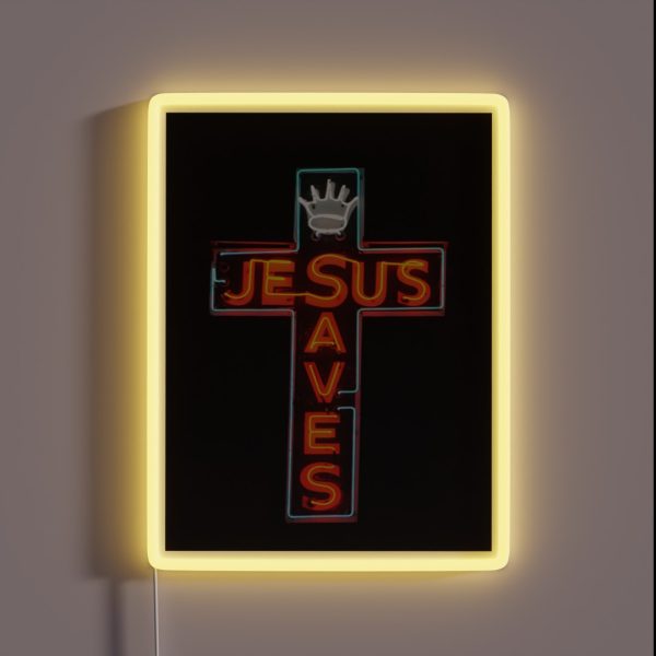 Jesus Saves RGB Neon Sign