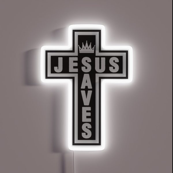 Jesus Saves RGB Neon Sign