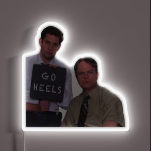 Jim And Dwight Go Heels RGB Neon Sign Jim And Dwight Go Heels RGB Neon Sign