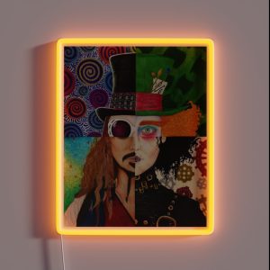 Johnny Depp Character Collage RGB Neon Sign