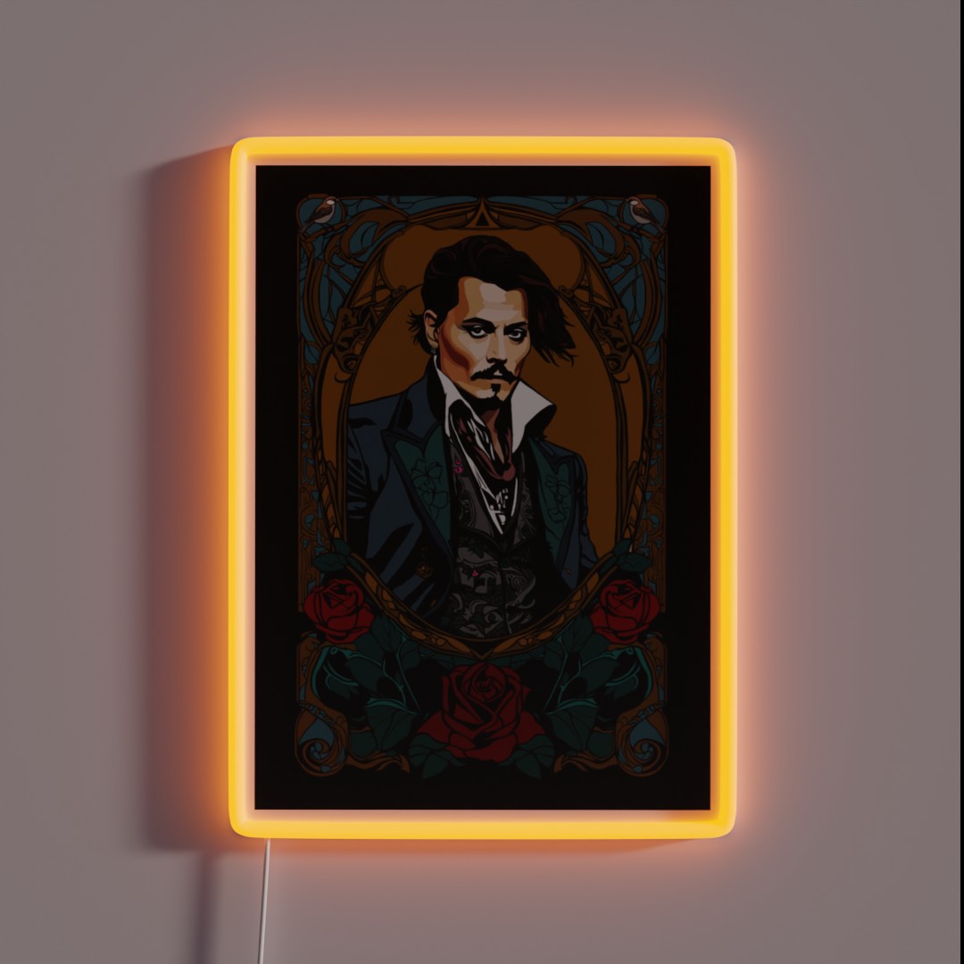 Johnny Depp Digital Painting RGB Neon Sign Johnny Depp Digital Painting RGB Neon Sign