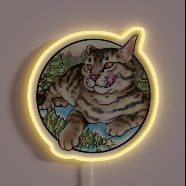 Jolakotturinn The Yule Cat RGB Neon Sign