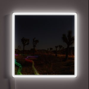 Joshua Tree With Rainbow Light Trails RGB Neon Sign
