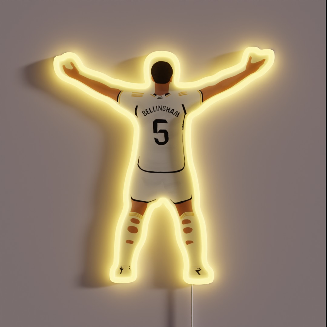 Jude Bellingham Celebration RGB Neon Sign Jude Bellingham Celebration RGB Neon Sign