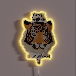 Jungle Cat In The Bathroom RGB Neon Sign Jungle Cat In The Bathroom RGB Neon Sign