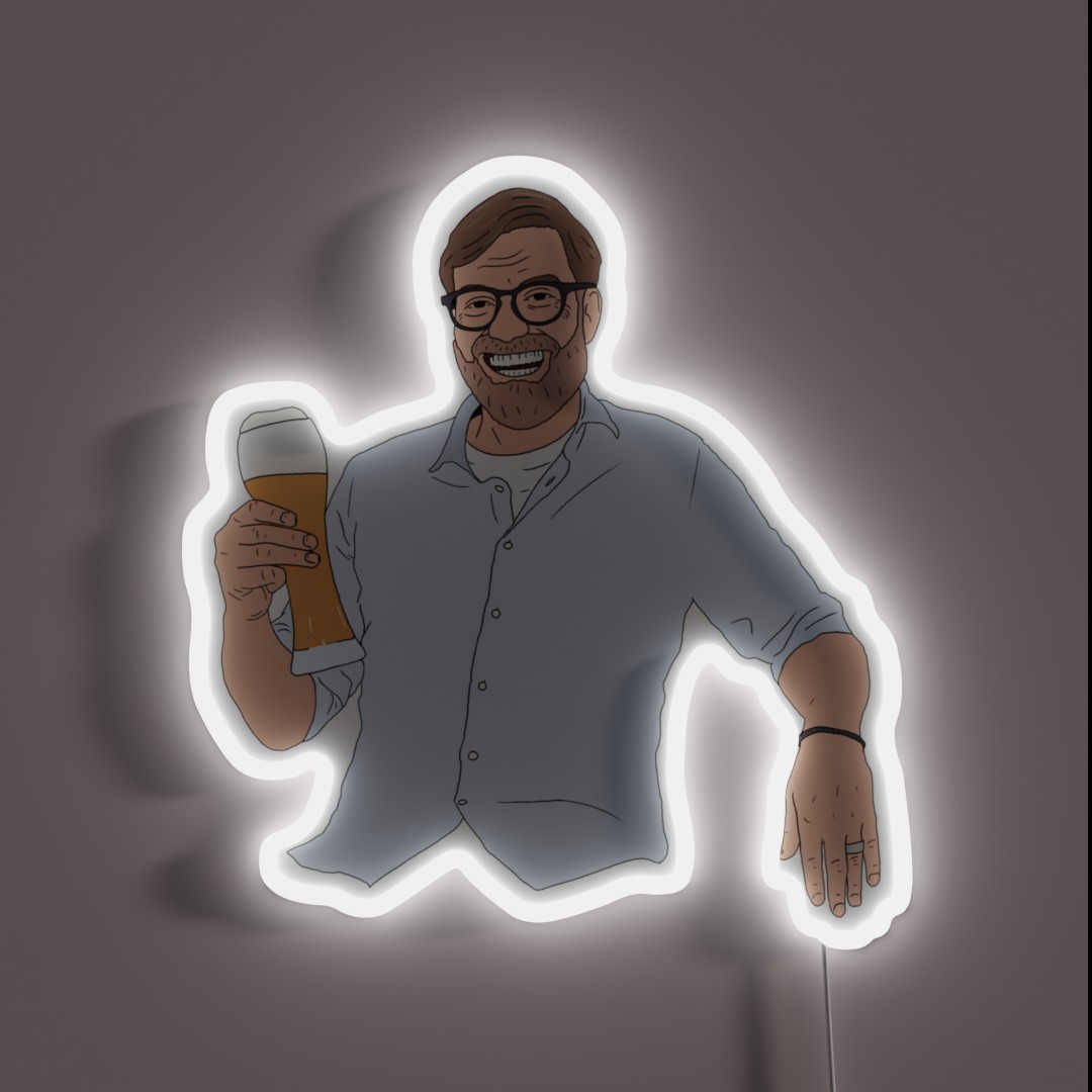 Jurgen Klopp Pint RGB Neon Sign Jurgen Klopp Pint RGB Neon Sign
