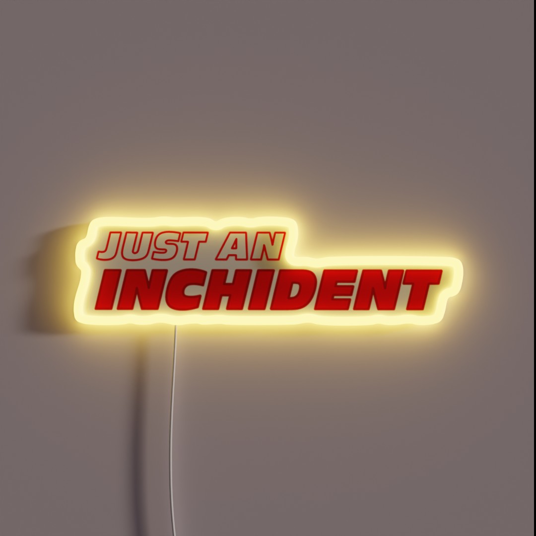Just An Incident F1 Meme Formula One RGB Neon Sign Just An Incident F1 Meme Formula One RGB Neon Sign