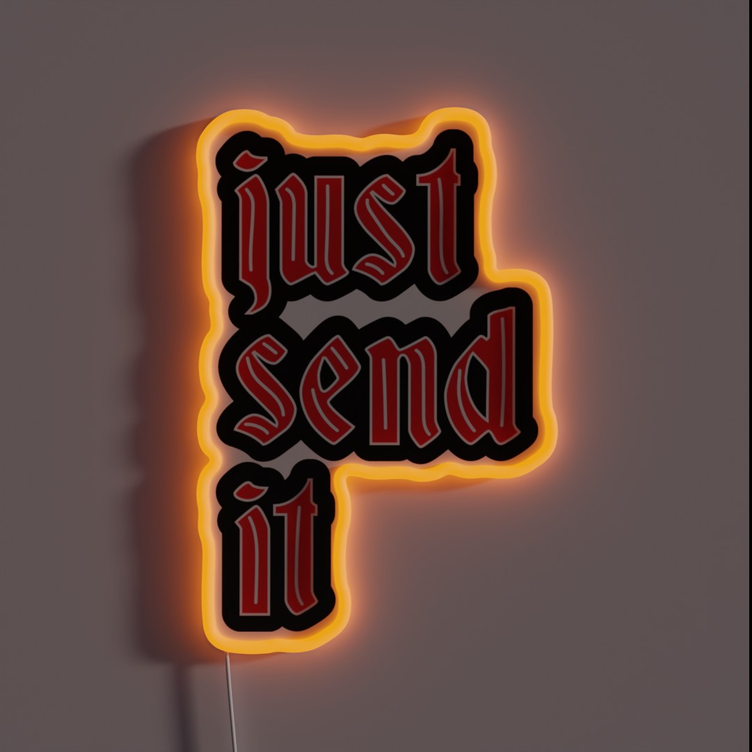 Just Send It Vintage Lettering Cool RGB Neon Sign Just Send It Vintage Lettering Cool RGB Neon Sign