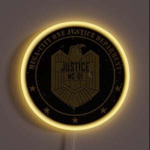 Justice Department Emblem Worn RGB Neon Sign