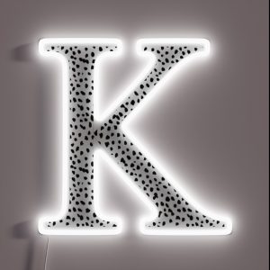 K Kappa Dalmatian Letter RGB Neon Sign