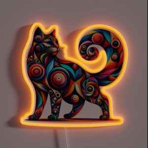 Kaleidoscope Kitty Colorful Abstract Cat Art For Pet Lovers RGB Neon Sign Kaleidoscope Kitty Colorful Abstract Cat Art For Pet Lovers RGB Neon Sign
