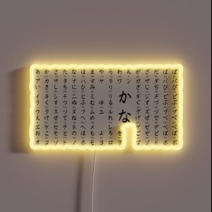 Kana Chart White RGB Neon Sign