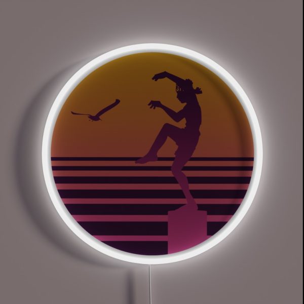 Karate Kid 80s Sunset RGB Neon Sign